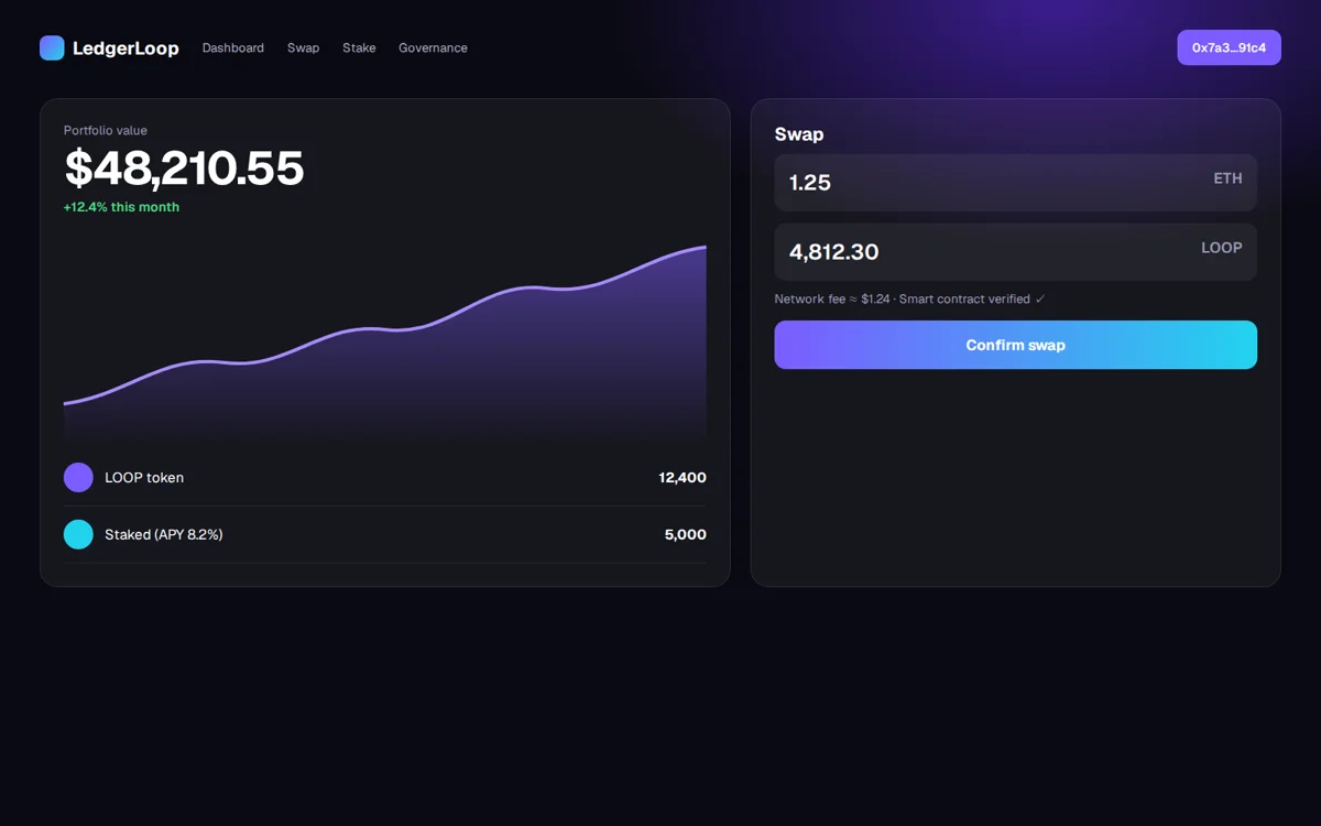 LedgerLoop blockchain dashboard